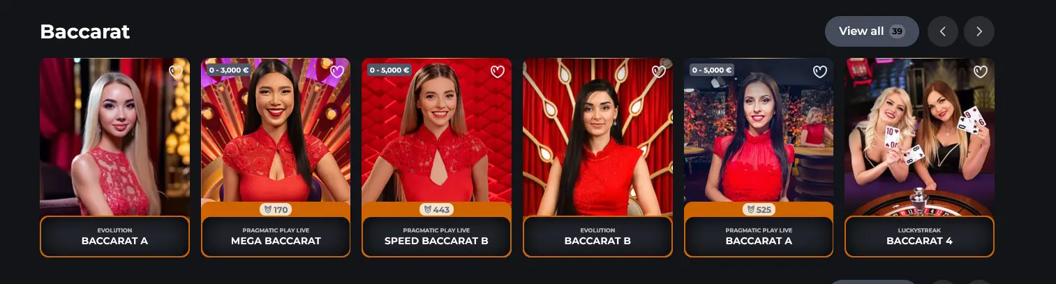 Živý baccarat a poker v Corgibet Casino