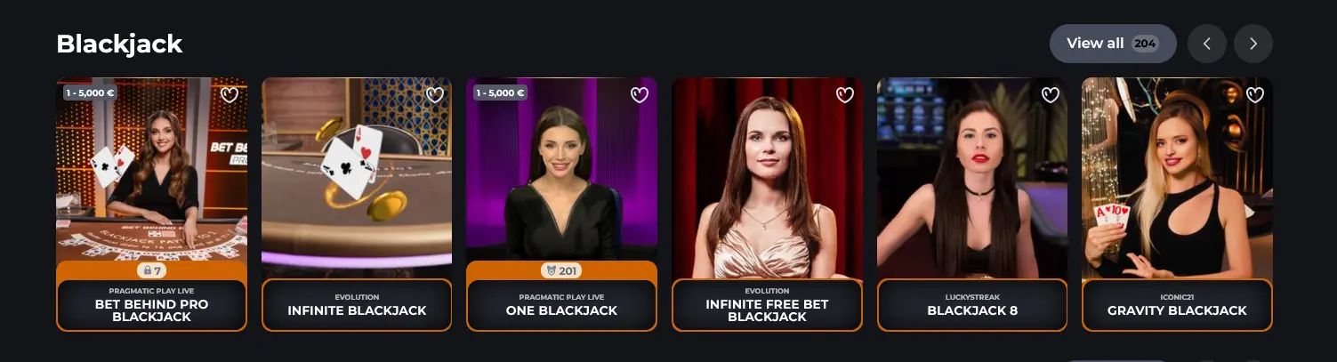 Živý blackjack Corgibet Casino s reálným krupiérem